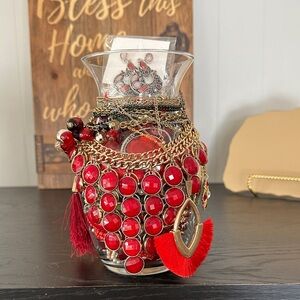 Mystery Jewelry Jar In Vibrant Red Pieces